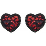 Кружевные пэстисы в форме сердца красно-черные
