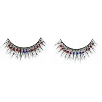 Накладные ресницы с красными и голубыми стразами Baci