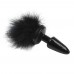Черная силиконовая анальная пробка с пушистым хвостиком