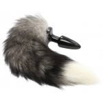 Анальная пробка с длинным светло-серым хвостиком 46 см