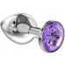 Большая анальная пробка Diamond Purple Sparkle XL серебро