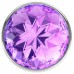 Большая анальная пробка Diamond Purple Sparkle XL серебро