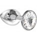 Большая анальная пробка Diamond Clear Sparkle XL серебро