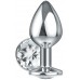 Большая анальная пробка Diamond Clear Sparkle XL серебро