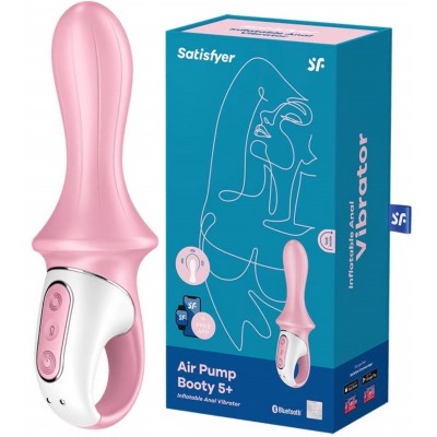Расширяющийся анальный смарт-вибратор Satisfyer Air Pump Booty 5+ розовый Расширяющийся анальный смарт-вибратор Satisfyer Air Pump Booty 5+ розовый