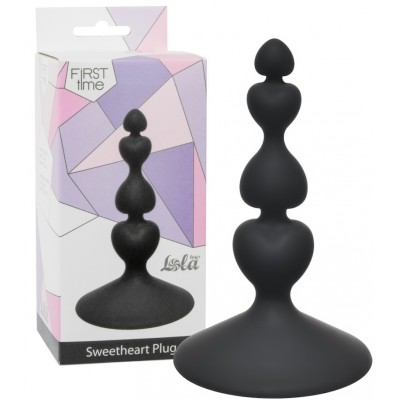 Анальная елочка на присоске First Time Sweetheart Plug Black Анальная елочка на присоске First Time Sweetheart Plug Black