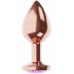 Анальная пробка Diamond Amethyst Shine L розовое золото
