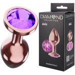 Анальная пробка Diamond Amethyst Shine S розовое золото