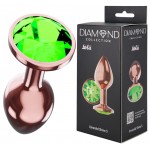 Анальная пробка Diamond Emerald Shine S розовое золото
