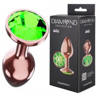 Анальная пробка Diamond Emerald Shine S розовое золото
