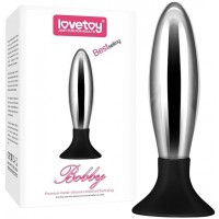 Анальная пробка Bobby серебристо-черная