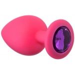 Анальная пробка Emotions Cutie Large Pink Dark Purple Crystal