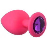 Анальная пробка Emotions Cutie Large Pink Dark Purple Crystal