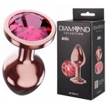 Анальная пробка Diamond Ruby Shine S розовое золото
