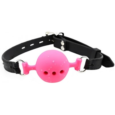 Дышащий кляп-шар из силикона Black-Pink S Дышащий кляп-шар из силикона Black-Pink S