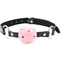 Дышащий кляп-шар розового цвета