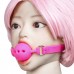 Дышащий кляп-шар из силикона Pink L