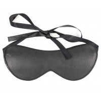 Черная БДСМ маска с лентами