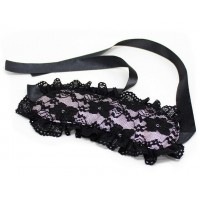 Нежно-розовая маска для глаз с кружевом и лентами