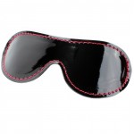 Маска на глаза из черной лаковой кожи с красным подкладом