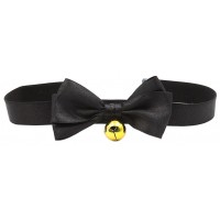 Черный ошейник-чокер с бантиком
