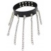 Черный БДСМ ошейник с длинными цепями