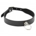 Классический черный ошейник с кольцом