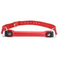 Кляп-трензель из мягкой натуральной кожи красного цвета