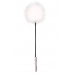 Тиклер с белыми перьями и стразами 40 см