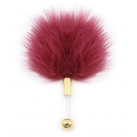 Эротический перьевой тиклер бордового цвета 16 см