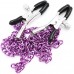 Зажимы для сосков с тройной фиолетовой цепочкой Зажимы для сосков с тройной фиолетовой цепочкой