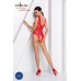 Эротическое красное боди с вырезом в полосочку BS086 S/L