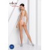Эротическое белое боди с вырезом в полосочку BS086 S/L