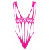 Смелое розовое боди-сетка с соблазнительными вырезами S/L