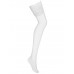 Классические белые чулки с широкой кружевной полоской S/M