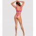 Смелое розовое боди-сетка с соблазнительными вырезами S/L
