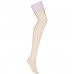 Бежевые чулки с нежно-розовым кружевом Girlly L/XL