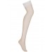 Классические чулки на резинке цвета экрю S/M