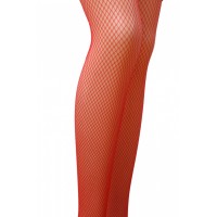 Колготки в мелкую сетку TI020 красные размер 3/4