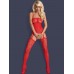 Сексуальный красный боди-комбинезон с нежными узорами S/L