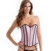 Розовый корсет из сатина со съемными подвязками для чулок Satin Heart Corset L