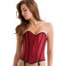 Бордовый корсет из сатина со съемными подвязками для чулок Satin Heart Corset M