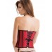 Бордовый корсет из сатина со съемными подвязками для чулок Satin Heart Corset M