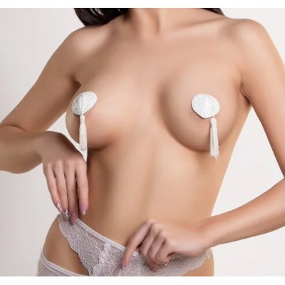 Белые пэстисы для груди с пайетками Белые пэстисы для груди с пайетками