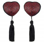 Пэстисы-сердечки со стразами и кисточками