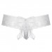 Кружевные белые стринги-шортики c бантиком S/M