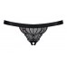 Пикантные черные трусики-стринги с открытой промежностью L/XL