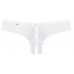 Белые трусики-стринги с открытой промежностью Alabastra L/XL