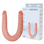 Двусторонний фаллоимитатор с хребтом Sensual Instinct 44 см