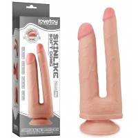 Двойной фаллоимитатор с присоской Skinlike Double Penetration Soft Cock 25 см